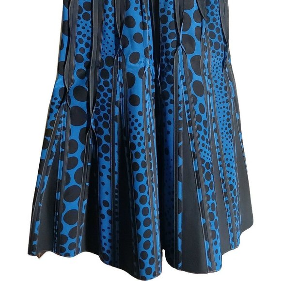 NWT Bottega Veneta Strapless Graphic Print Blue/Black Women Size S Midi Dress - Picture 3 of 6